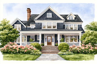 watercolor painting house for you