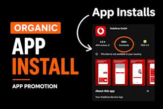 organic 2000 mobile app install, app marketing, app promotion, app install