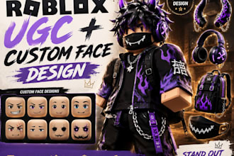 create roblox ugc accessories and custom face designs for your avatar