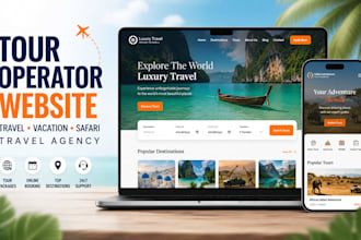 design tour operator website vacation safari tour travel agency website