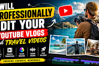 professionally edit your youtube vlogs and travel videos