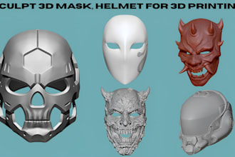 sculpt 3d mask 3d cosplay 3d helmet anime mask 3d armor design for 3d printing