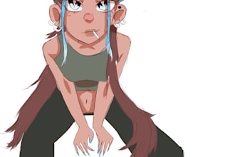 draw anime chibi and half body character illustration