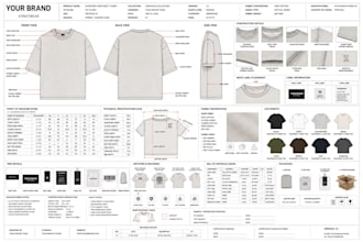 create hoodie tech pack, t shirt tech pack with fashion flats for production