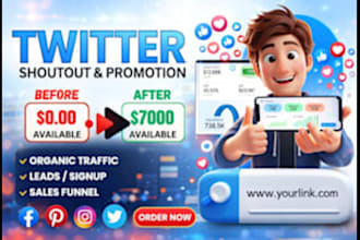 promote shoutout share website product link to active audience twitter fb ig
