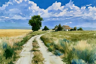 paint a watercolor or acrylic landscape