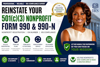 reinstate your 501c3 form 990,990n  do nonprofit registration ein number