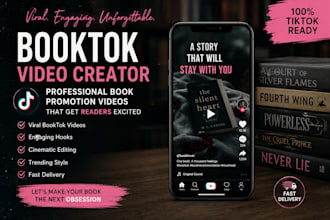 create professional tiktok booktok book promotion videos
