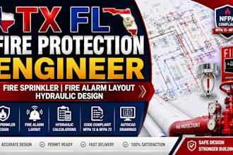 tx fl fire protection engineer fire sprinkler fire alarm layout hydraulic design