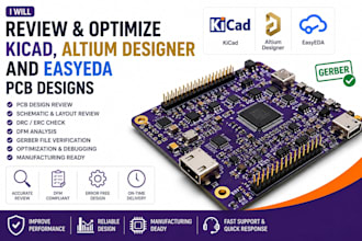 review and optimize kicad, altium designer and easyeda pcb designs
