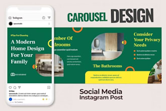 design professional carousel post, instagram post design and facebook ads
