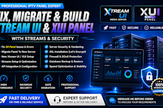 fix issues, migrate and build xtream ui and xui panel with streams and security