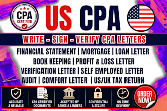 audit financial statement CPA comfort letter mortgage income verification letter