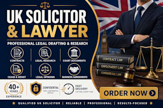 provide professional UK legal drafting, research and solicitor services