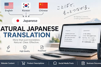 translate english, korean, chinese, and french into natural japanese