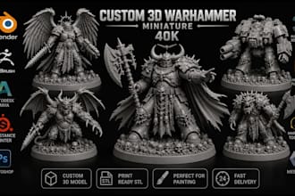 sculpt 3d warhammer 40k miniature figurine dnd tabletop 3d model for 3d printing