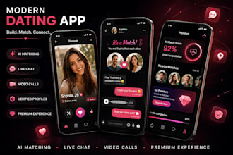 build dating mobile app, tinder clone, matchmaking app android ios ai developer