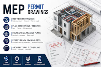revise architectural plans and address plan review corrections mep plan ga pa oh