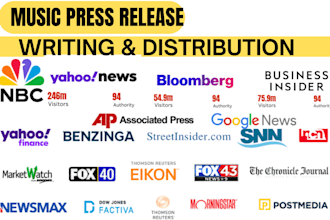 write music press release, music press release distribution music PR writing