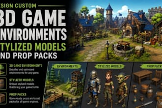 design custom 3d game environments stylized models and prop packs