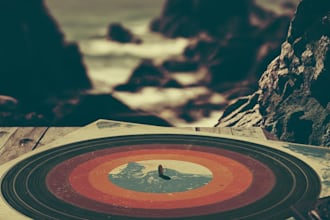 make vintage retro, modern album cover art