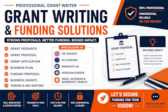 write your innovate UK grant application, business plan, and funding proposal