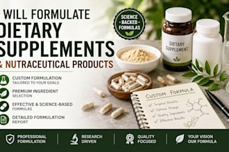 formulate dietary supplements and nutraceutical products