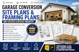design garage conversion site plans and framing plans for arizona and nevada