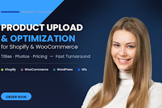upload and optimize your products on shopify, woocommerce webshop SEO