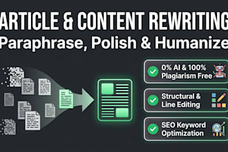 rewrite, paragraph, and polish your articles or content