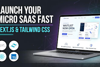 develop high converting micro saas landing page in nextjs for tech startups