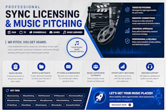 professional music pitch, sync licensing, TV n commercial placements, sync deals