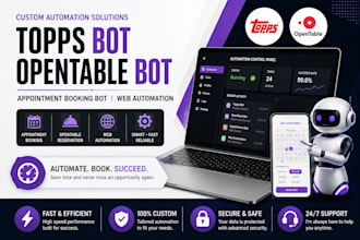 develop topps bot, walmart bot, appointment booking bot and web automation bot