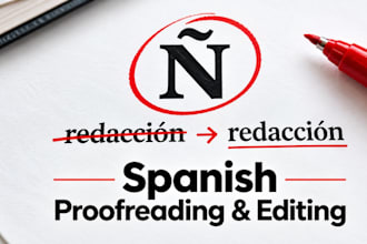 edit and proofread spanish articles, books, and documents