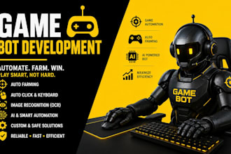 develop a game bot, automation bot, ai bot, game macro, online game, PC game