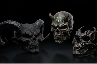 design 3d print and paint mask, 3d helmet, cosplay mask model stl wearable mask