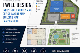 design industrial facility map office layout map building map campus guide