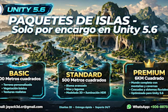 design a realistic 3d island environment in unity