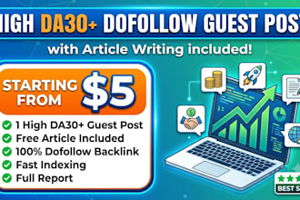 do cheap high da30 dofollow guest post with article
