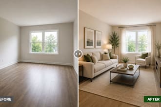 do realistic virtual staging for real estate empty room photos