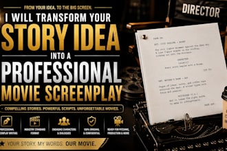 transform your story idea into a professional movies screenplay