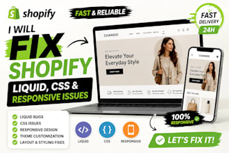 fix shopify liquid, CSS and responsive design issues