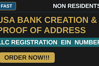 create USA bank creation, USA physical address, bank creation, proof of address