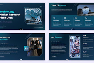 design technology market research pitch deck with powerpoint