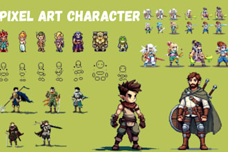 design pixel game character sprite sheets pixel art animation for rpg game