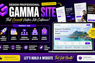 design gamma site saas product launch event webinar hotel booking travel website