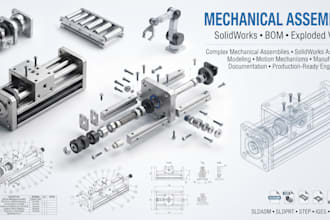 design complex mechanical assemblies and solidworks assembly modeling