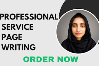 write a professional service page for your business