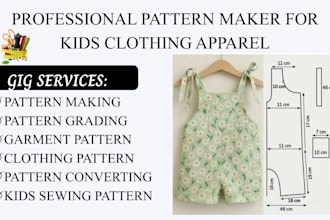 create digital sewing patterns for kids and baby clothing