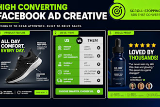 design high converting facebook ad creative and static ads